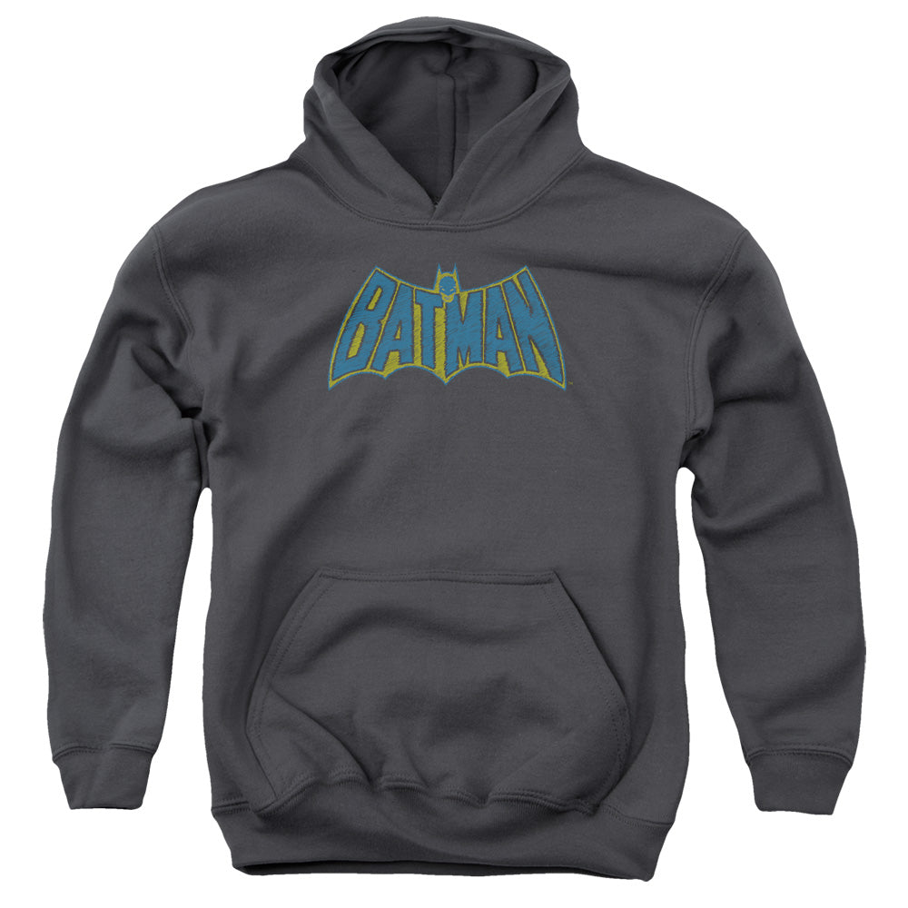 Batman Sketch Logo Kids Youth Hoodie Charcoal