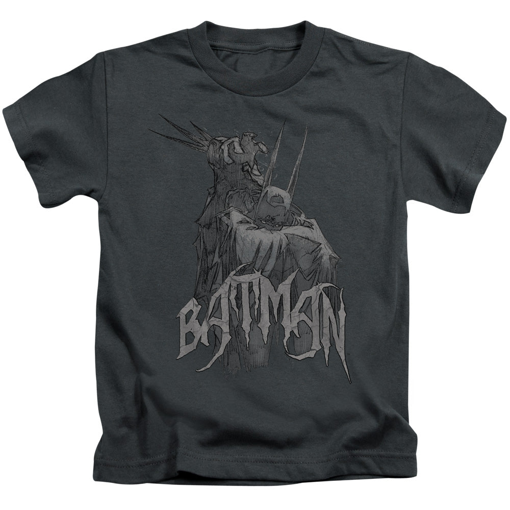 Batman Scary Right Hand Juvenile Kids Youth T Shirt Charcoal
