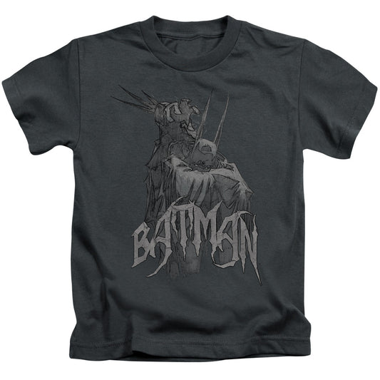 Batman Scary Right Hand Juvenile Kids Youth T Shirt Charcoal