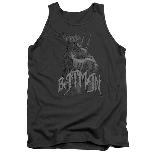 Batman Scary Right Hand Mens Tank Top Shirt Charcoal