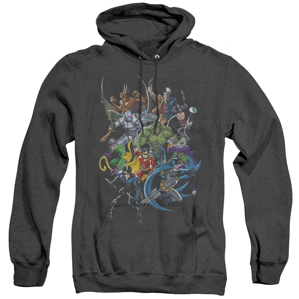 Batman Saints And Psychos Heather Mens Hoodie Black