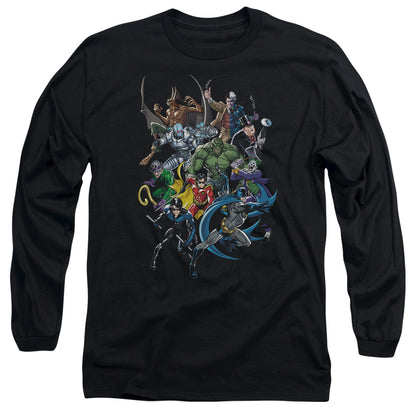 Batman Saints And Psychos Mens Long Sleeve Shirt Black