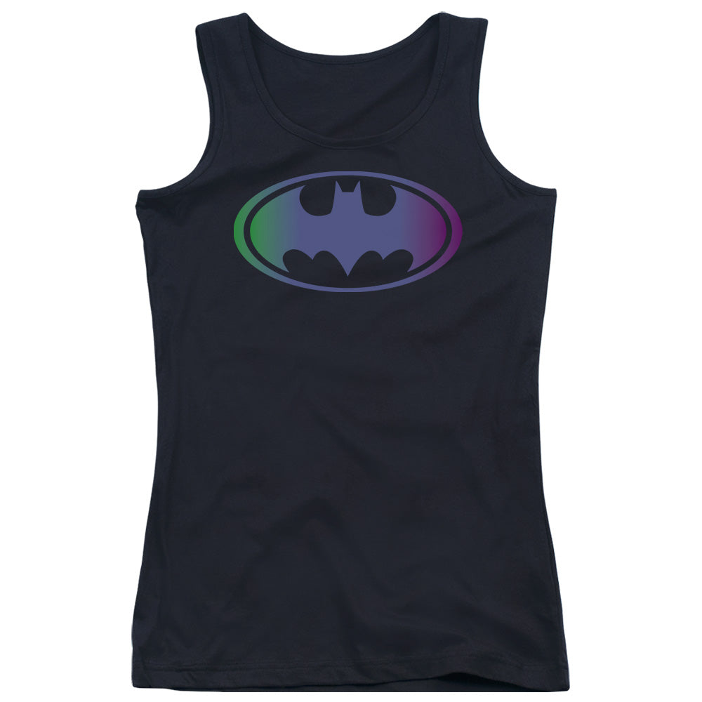 Batman Gradient Bat Logo Womens Tank Top Shirt Black