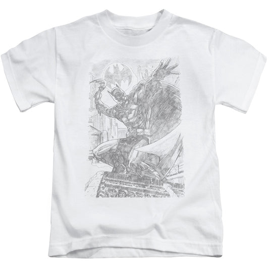 Batman Pencil Batarang Throw Juvenile Kids Youth T Shirt White