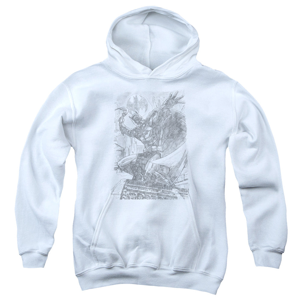 Batman Pencil Batarang Throw Kids Youth Hoodie White
