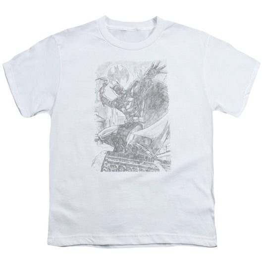 Batman Pencil Batarang Throw Kids Youth T Shirt White