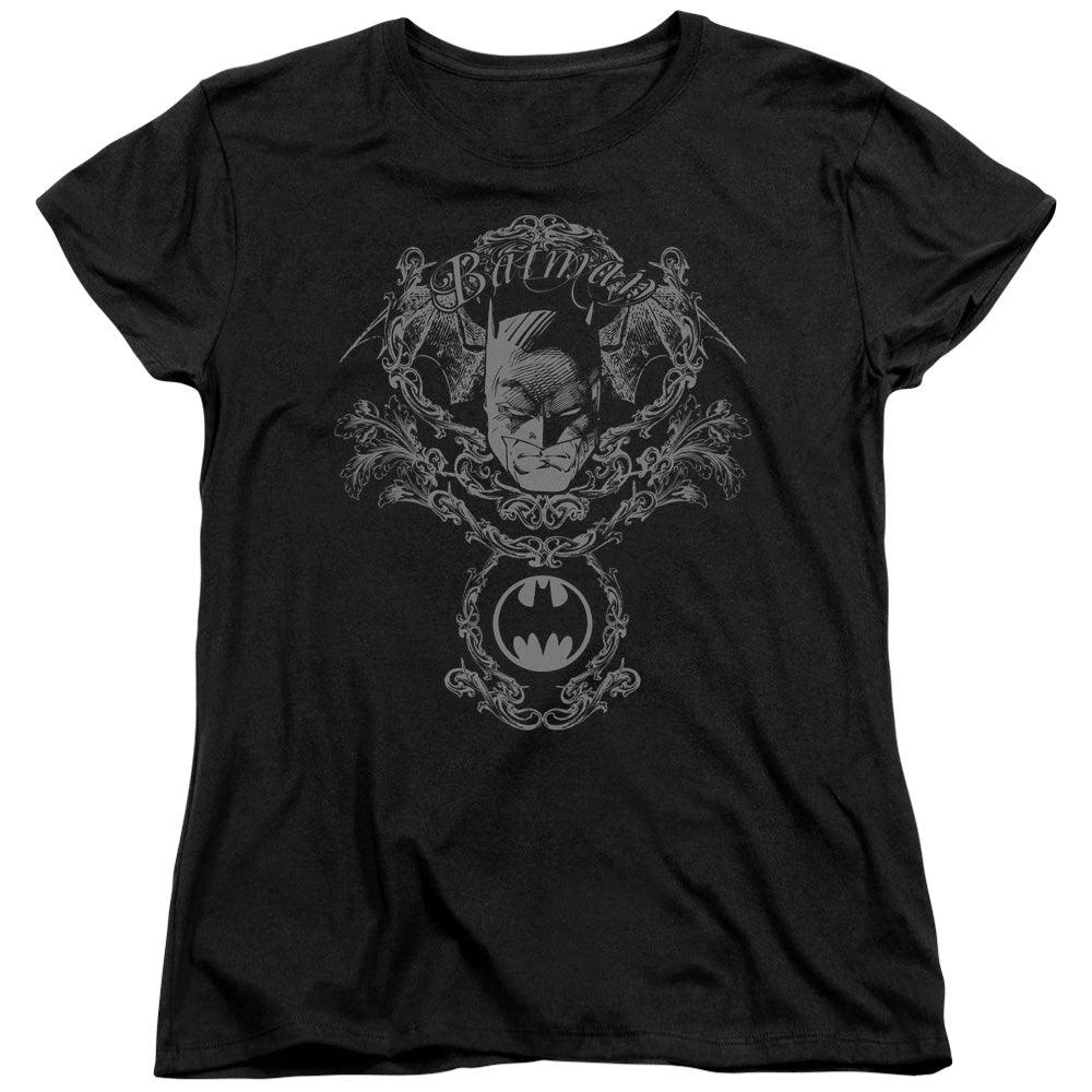 Batman Dark Knight Heraldry Womens T Shirt Black