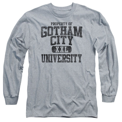 Batman Property Of Gcu Mens Long Sleeve Shirt Athletic Heather
