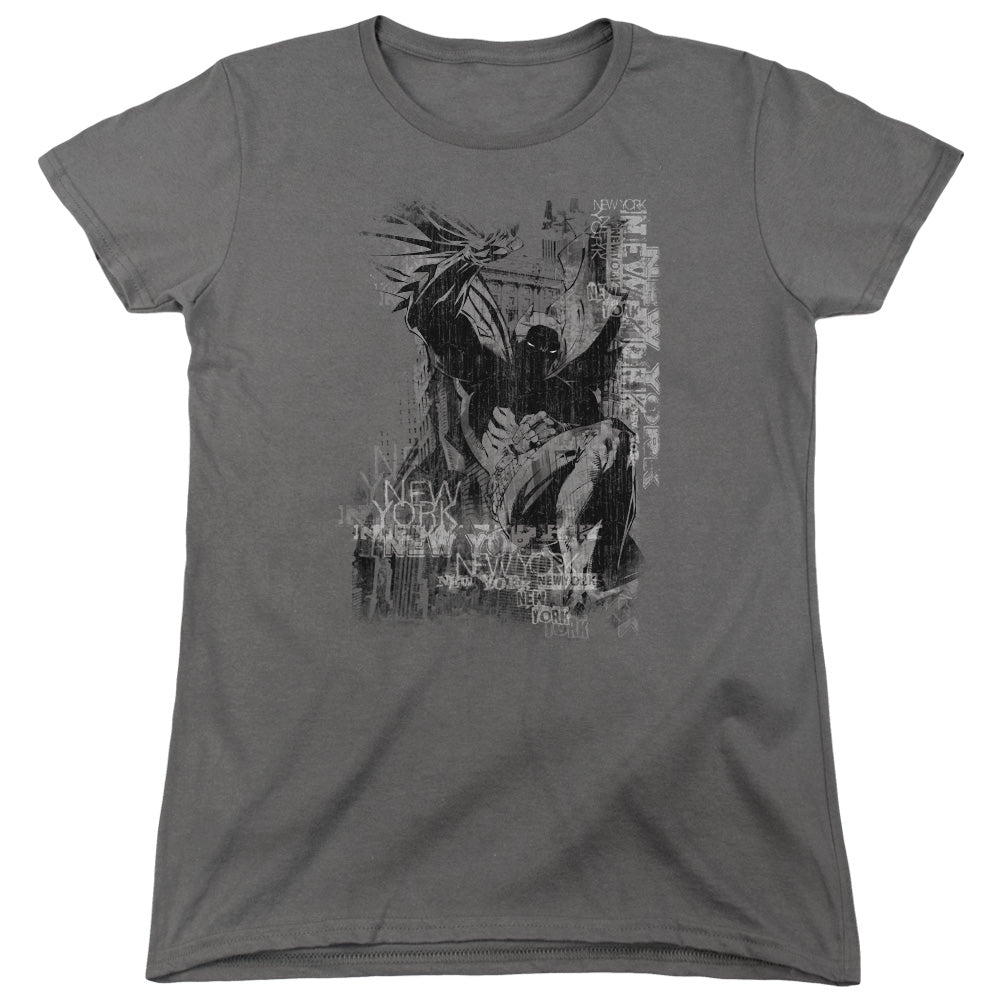 Batman The Knight Life Womens T Shirt Charcoal