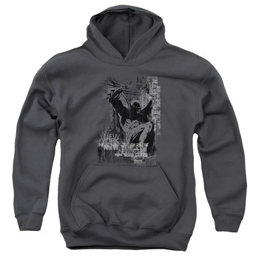Batman The Knight Life Kids Youth Hoodie Charcoal