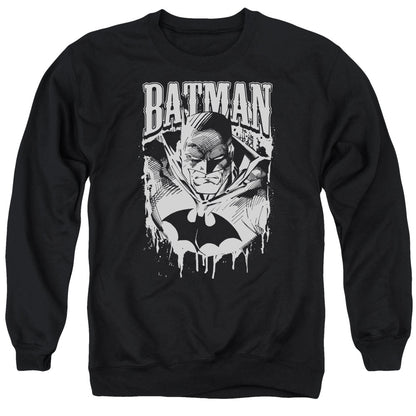 Batman Bat Metal Mens Crewneck Sweatshirt Black