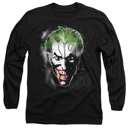 Batman Face Of Madness Mens Long Sleeve Shirt Black