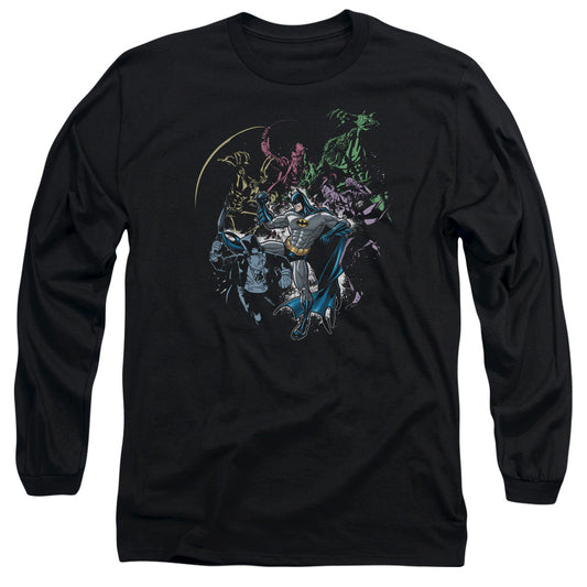 Batman Surrounded Mens Long Sleeve Shirt Black