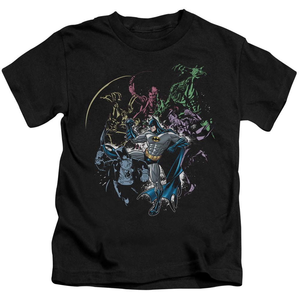 Batman Surrounded Juvenile Kids Youth T Shirt Black