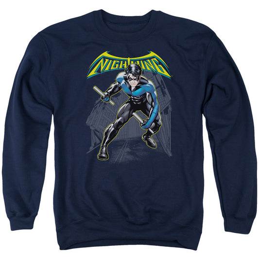 Batman Nightwing Mens Crewneck Sweatshirt Navy Blue