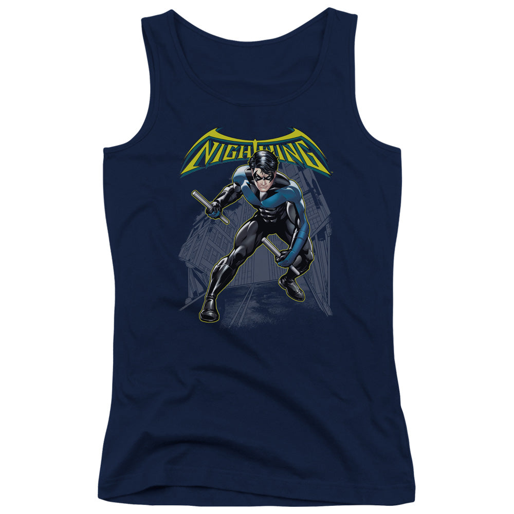 Batman Nightwing Womens Tank Top Shirt Navy Blue