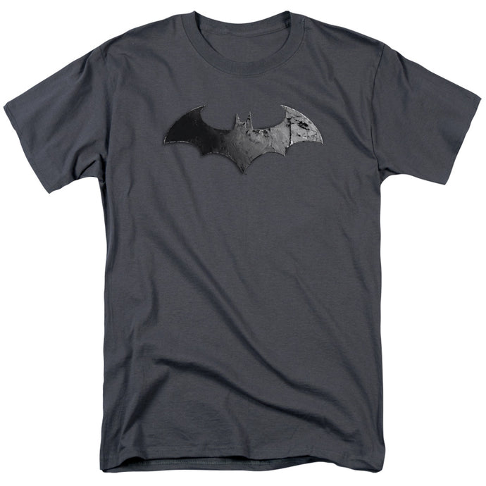 Batman Arkham City Bat Logo Mens T Shirt Charcoal