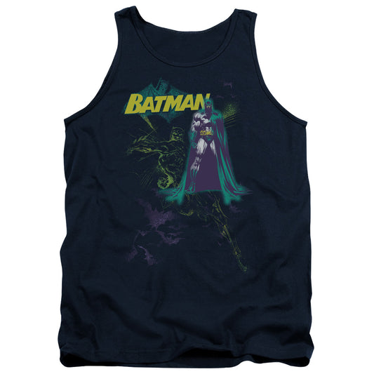 Batman Bat Spray Mens Tank Top Shirt Navy Blue