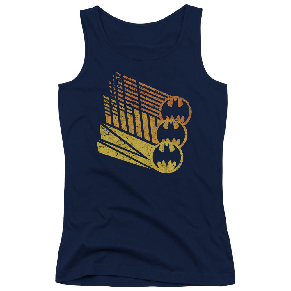 Batman Bat Signal Shapes Womens Tank Top Shirt Navy Blue