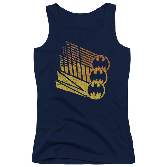 Batman Bat Signal Shapes Womens Tank Top Shirt Navy Blue