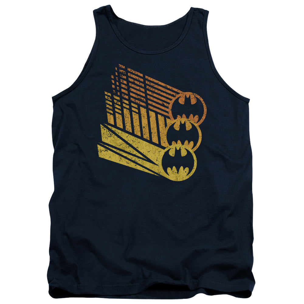 Batman Bat Signal Shapes Mens Tank Top Shirt Navy Blue