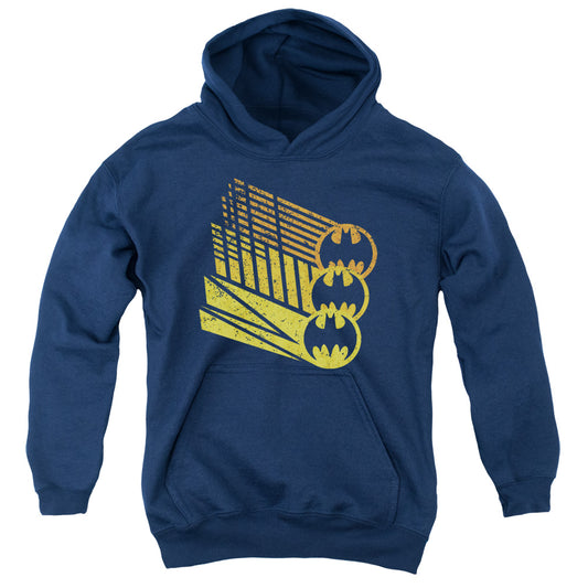 Batman Bat Signal Shapes Kids Youth Hoodie Navy Blue