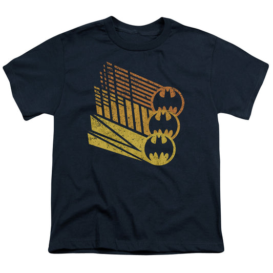 Batman Bat Signal Shapes Kids Youth T Shirt Navy Blue