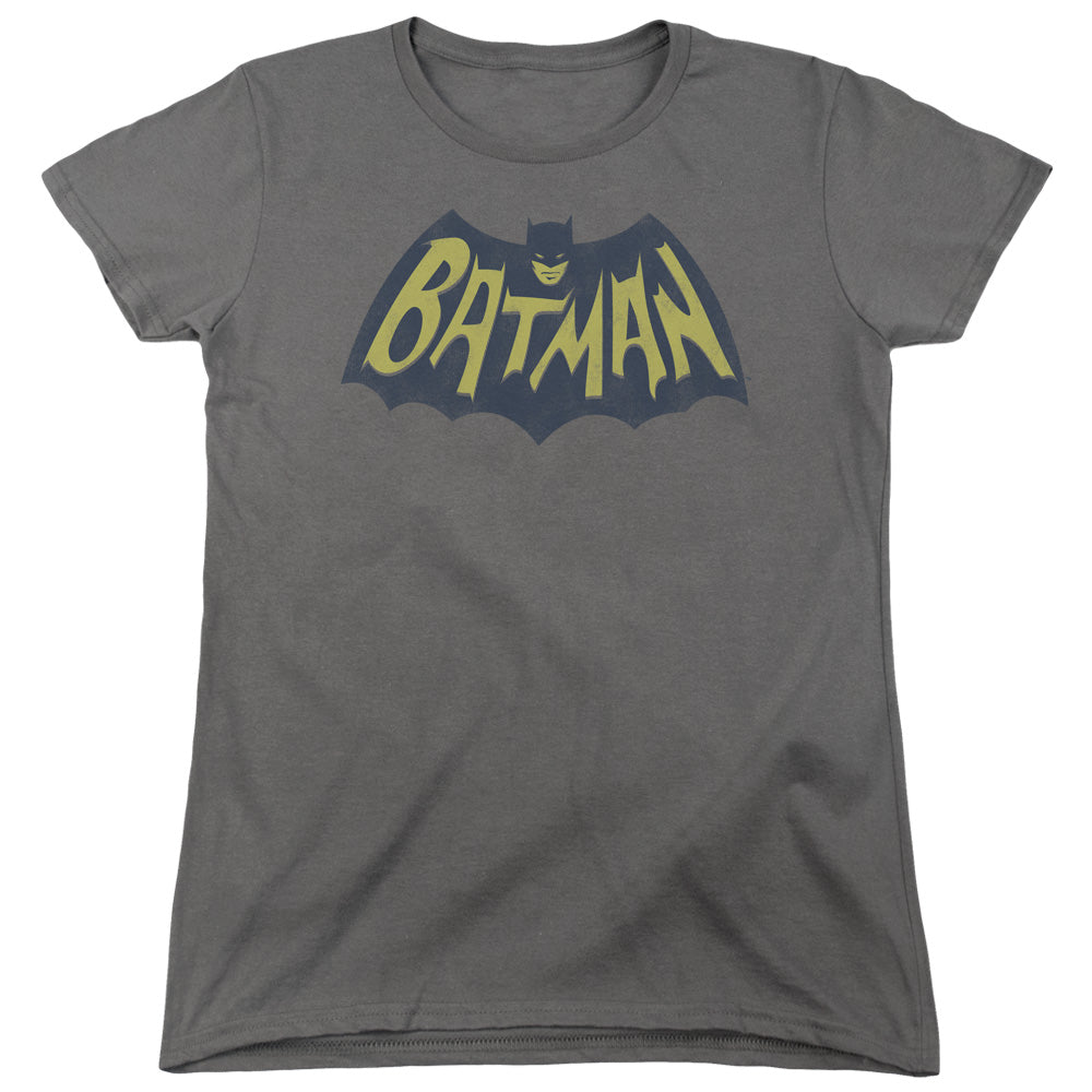 Batman Show Bat Logo Womens T Shirt Charcoal
