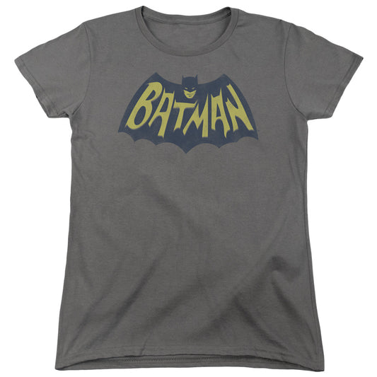 Batman Show Bat Logo Womens T Shirt Charcoal