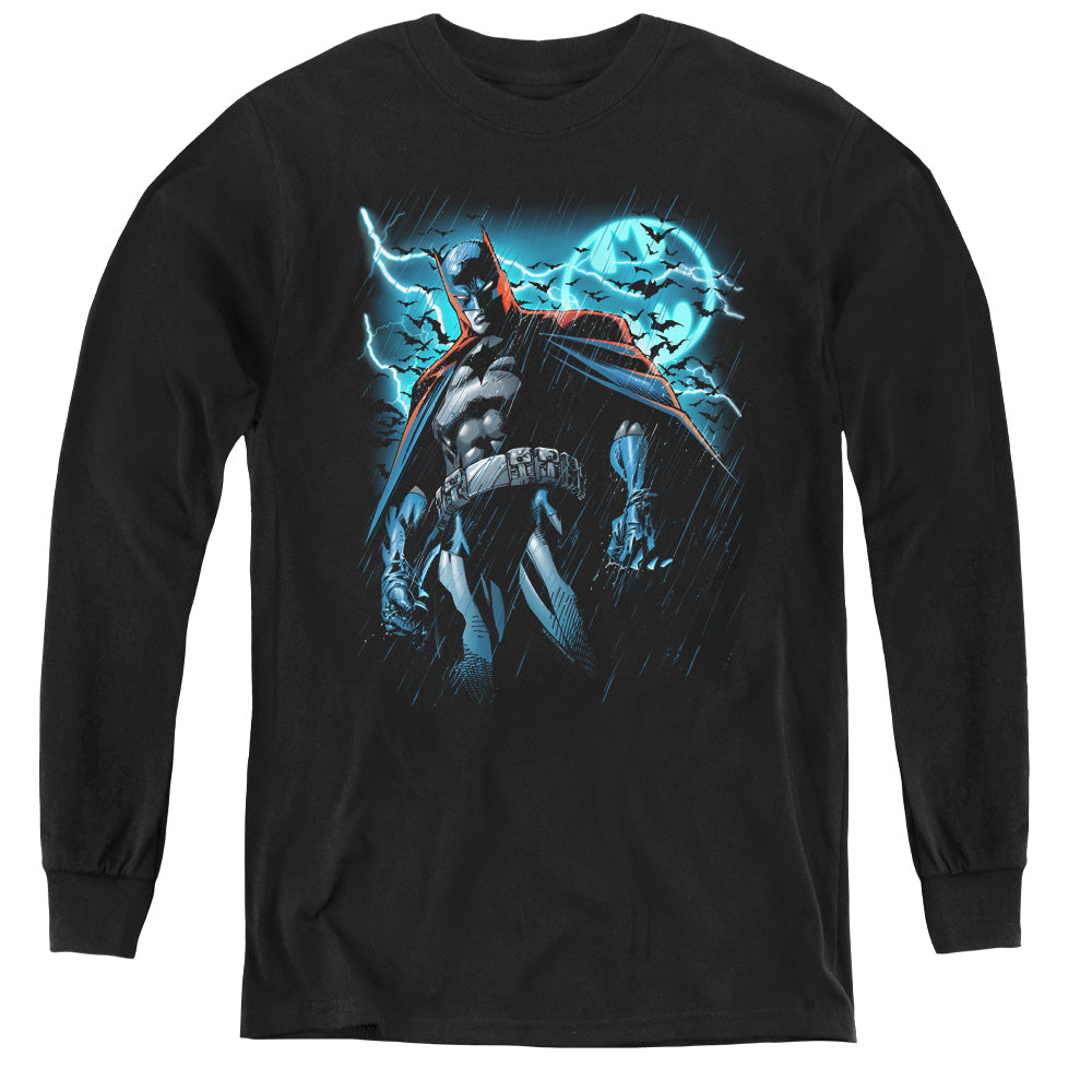Batman Stormy Knight Long Sleeve Kids Youth T Shirt Black
