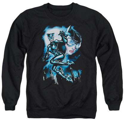 Batman Moonlight Cat Mens Crewneck Sweatshirt Black
