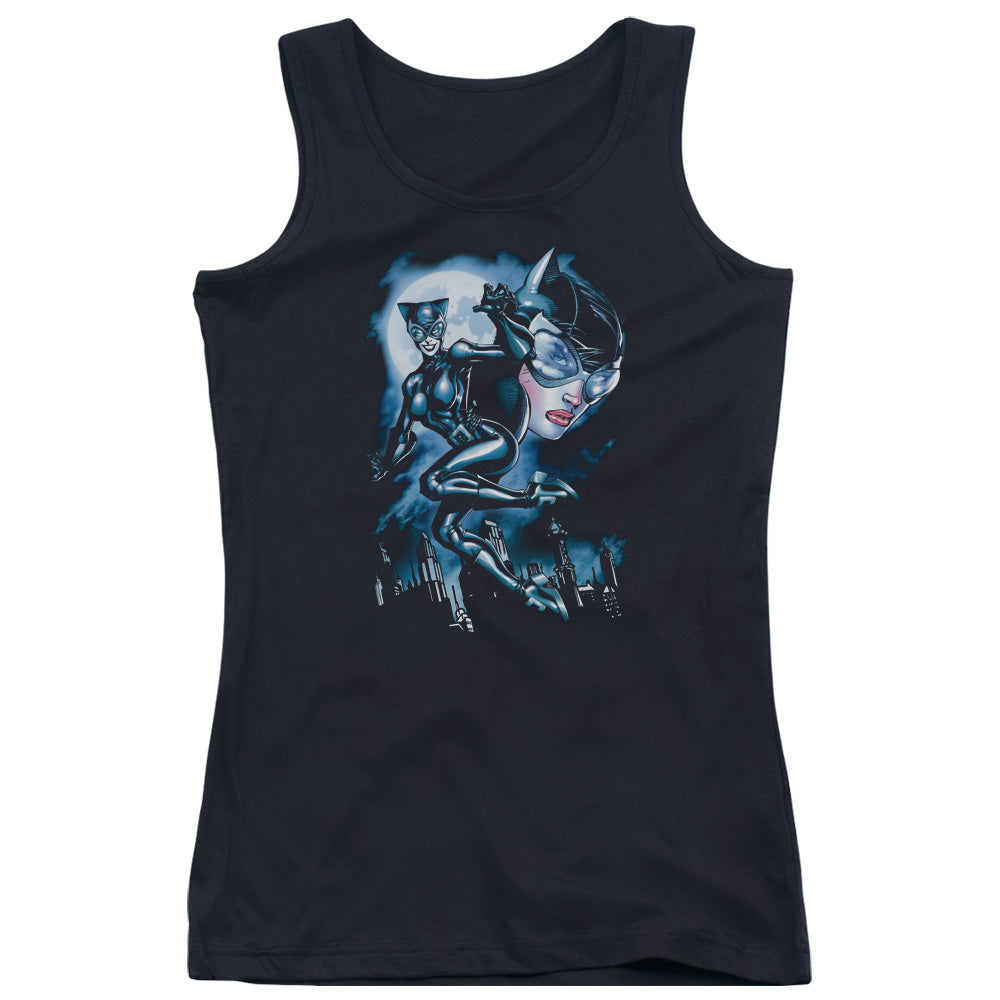 Batman Moonlight Cat Womens Tank Top Shirt Black