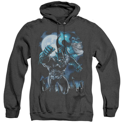 Batman Moonlight Bat Heather Mens Hoodie Black