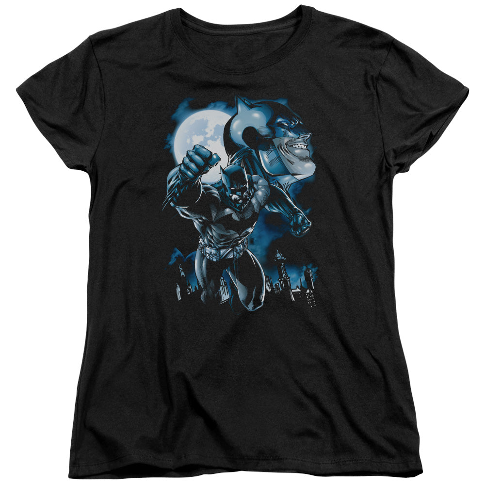 Batman Moonlight Bat Womens T Shirt Black