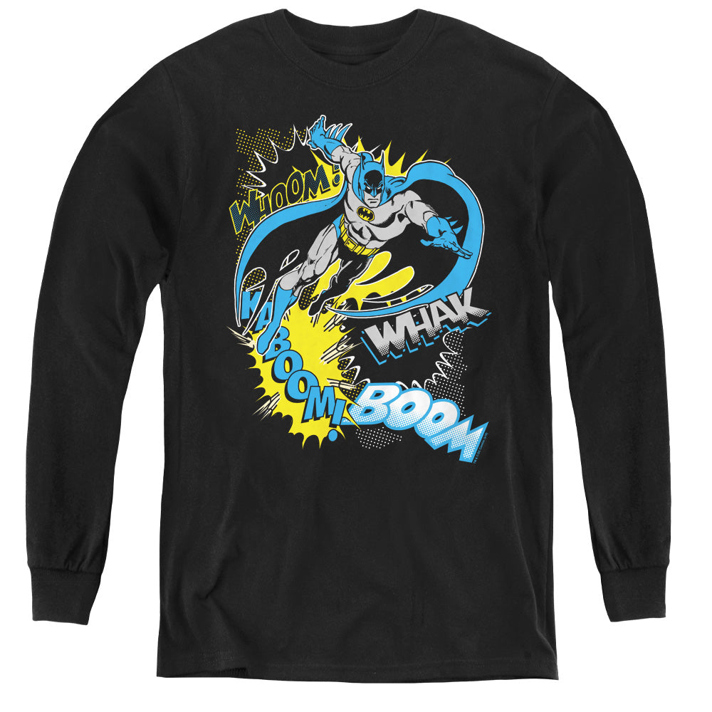 Batman Bat Effects Long Sleeve Kids Youth T Shirt Black