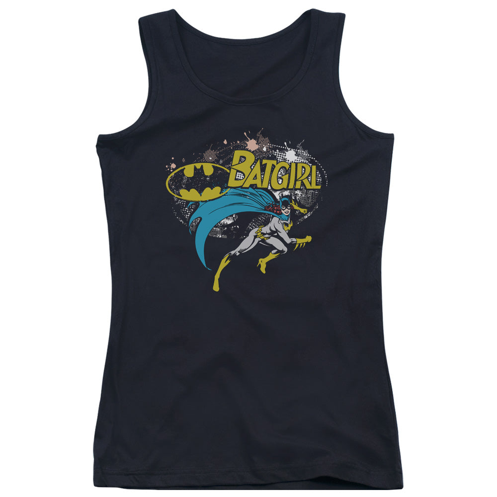 Batman Batgirl Halftone Womens Tank Top Shirt Black