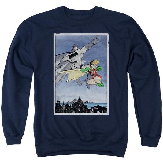 Batman Dkr Duo Mens Crewneck Sweatshirt Navy Blue