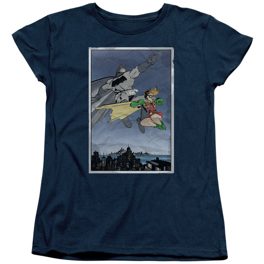 Batman Dkr Duo Womens T Shirt Navy Blue