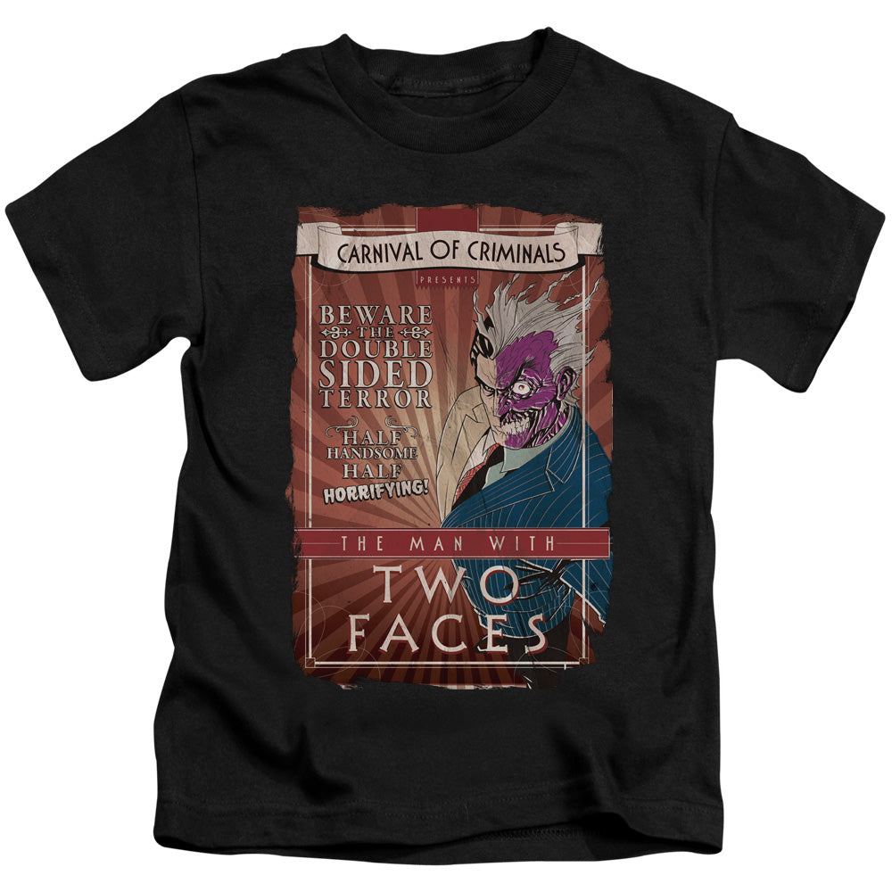 Batman Two Faces Juvenile Kids Youth T Shirt Black