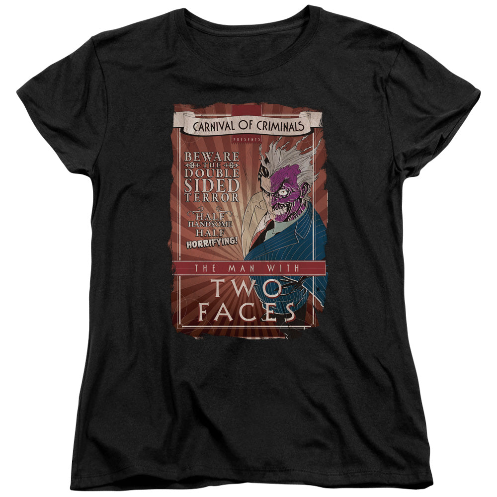 Batman Two Faces Womens T Shirt Black