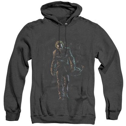 Batman Joker Leaves Arkham Heather Mens Hoodie Black