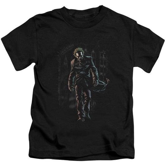 Batman Joker Leaves Arkham Juvenile Kids Youth T Shirt Black