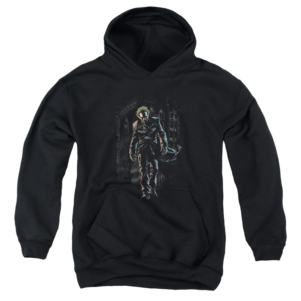 Batman Joker Leaves Arkham Kids Youth Hoodie Black