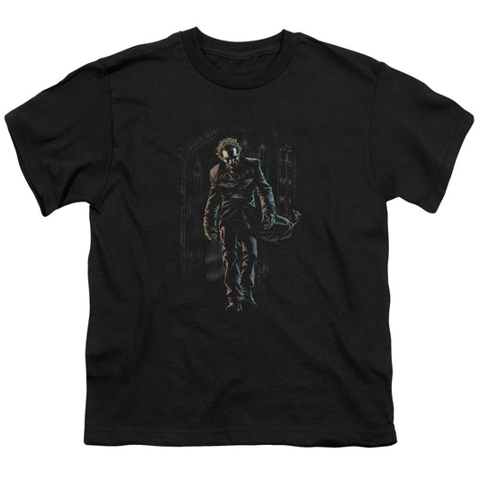 Batman Joker Leaves Arkham Kids Youth T Shirt Black