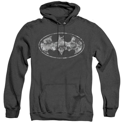 Batman Urban Camo Shield Heather Mens Hoodie Black