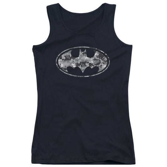 Batman Urban Camo Shield Womens Tank Top Shirt Black