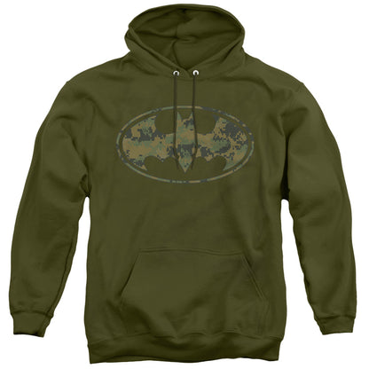 Batman Marine Camo Shield Mens Hoodie Military Green