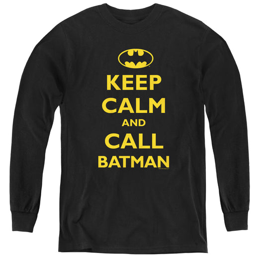 Batman Call Batman Long Sleeve Kids Youth T Shirt Black