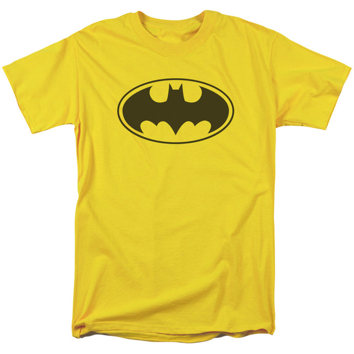 Batman Black Bat Mens T Shirt Yellow