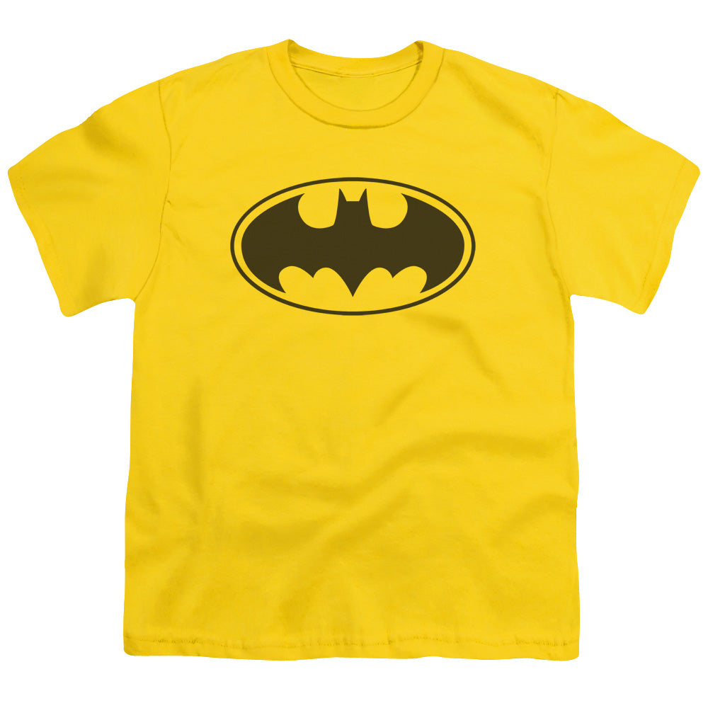 Batman Black Bat Kids Youth T Shirt Yellow
